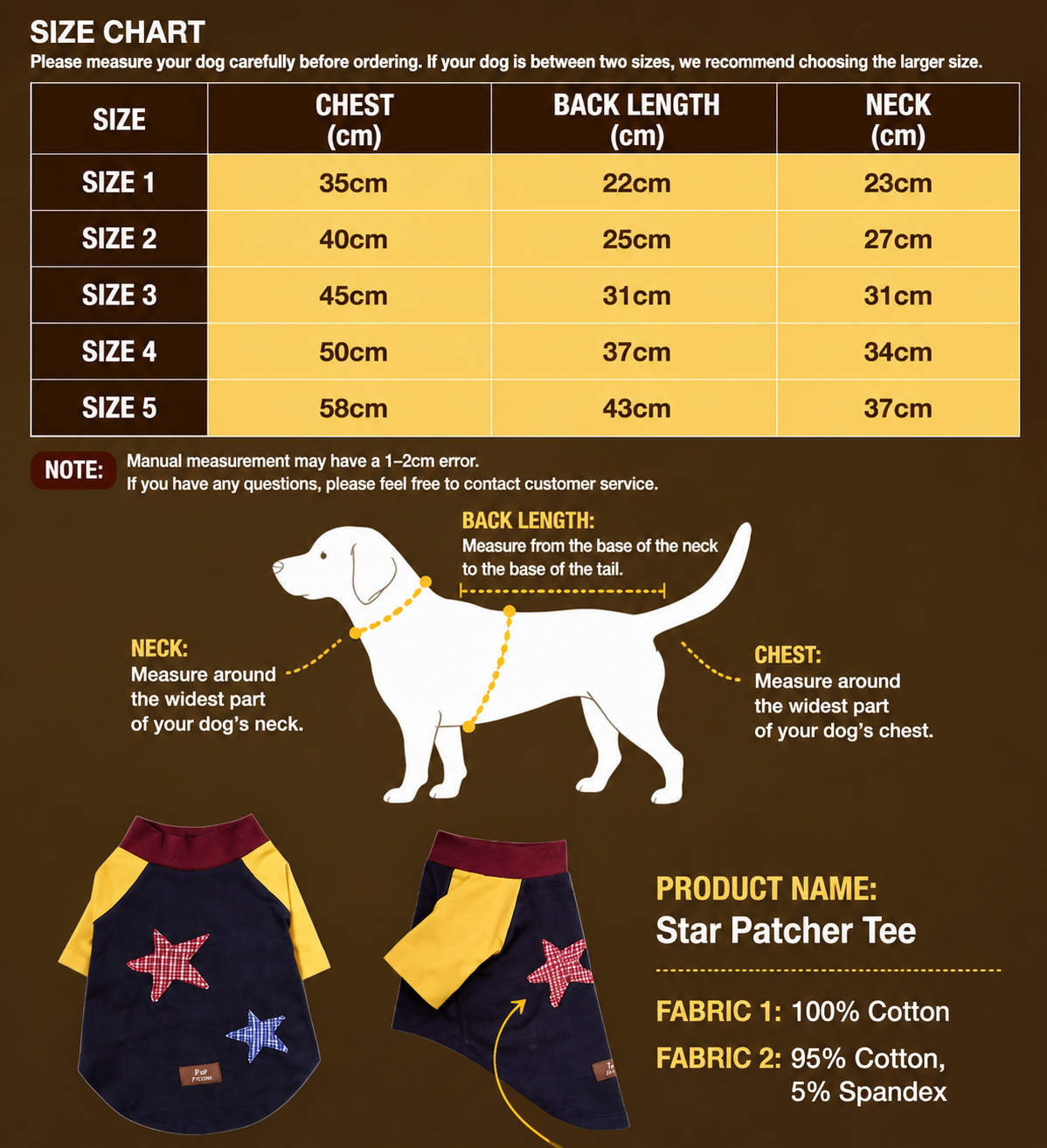 Twoll Vintage Star Patch Dog Tank Top size guide
