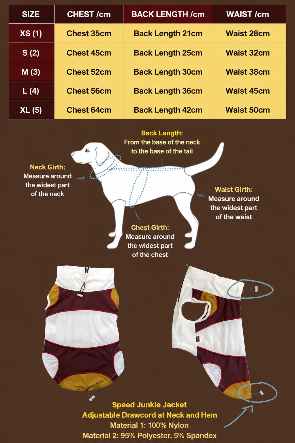 Twoll Ultralight Summer Dog Vest size guide