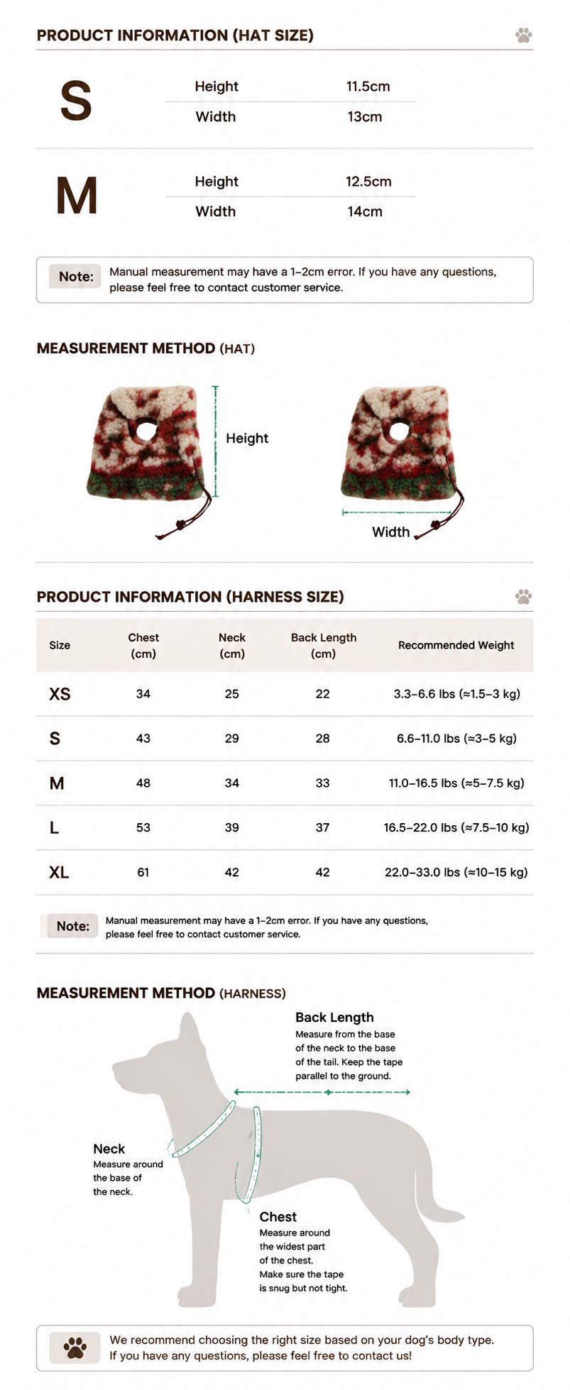 Twoll Christmas Sherpa Collection size guide