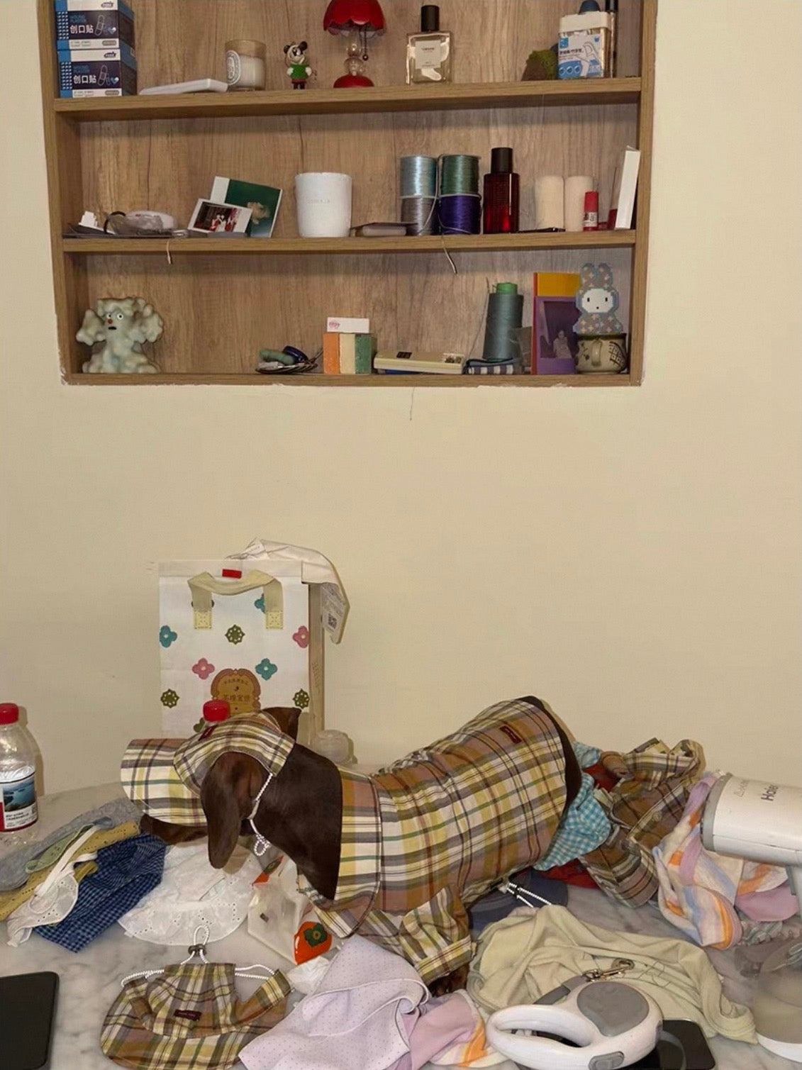 Twoll Vintage Plaid Dog Shirt