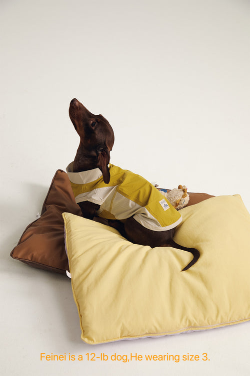 Pup Fiction Striped Embroidered Sleeveless Dog Shirt