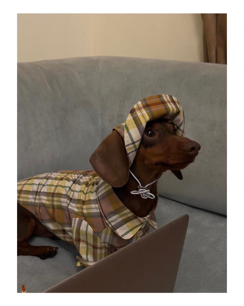 Twoll Vintage Plaid Dog Cap