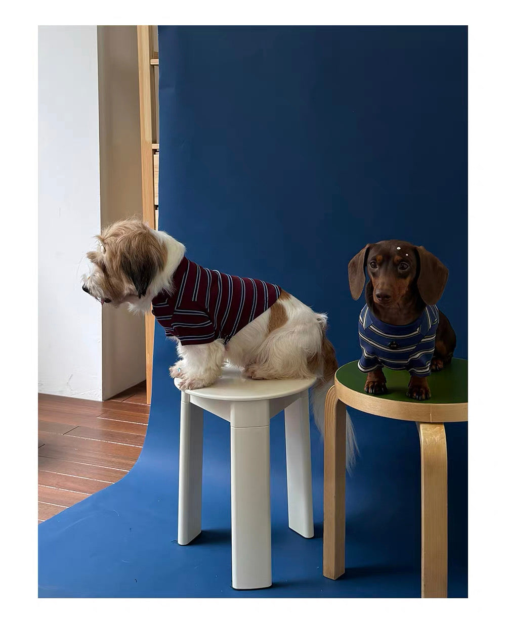 Twoll Vintage Stripe Long Sleeve Dog Tee