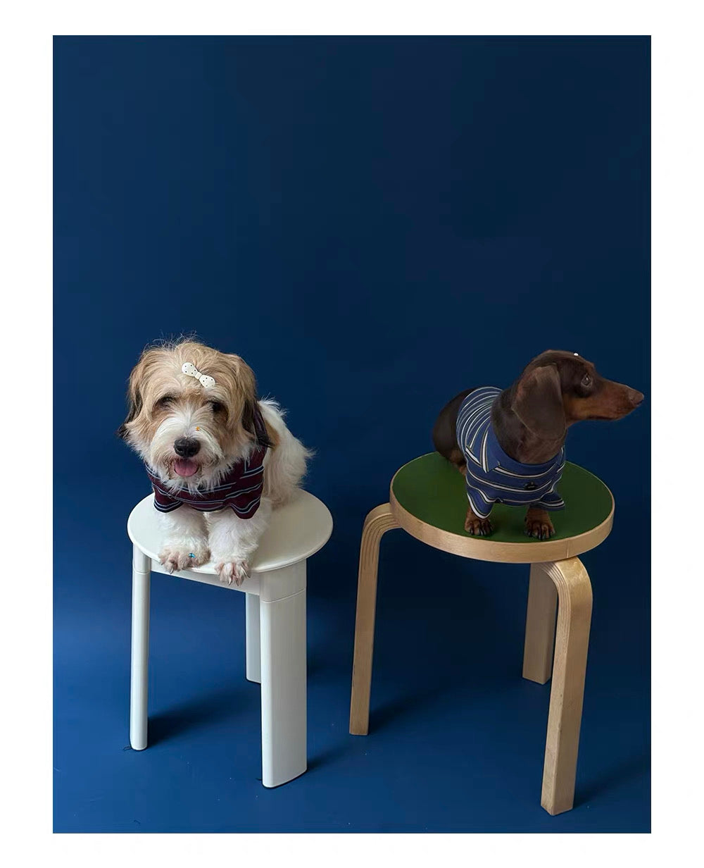 Twoll Vintage Stripe Long Sleeve Dog Tee