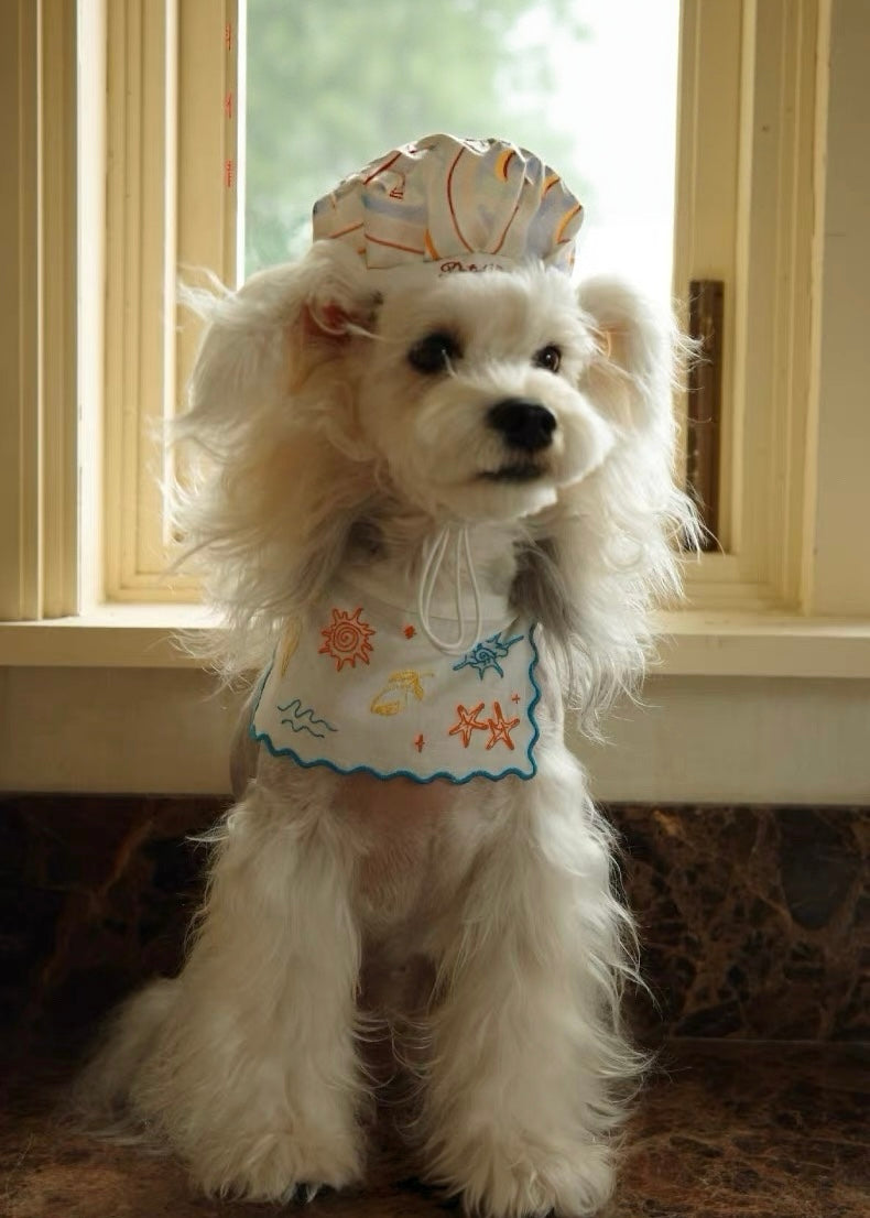 Twoll Embroidered Seashell Bandana