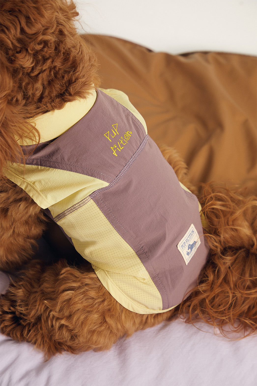 Pup Fiction Striped Embroidered Sleeveless Dog Shirt